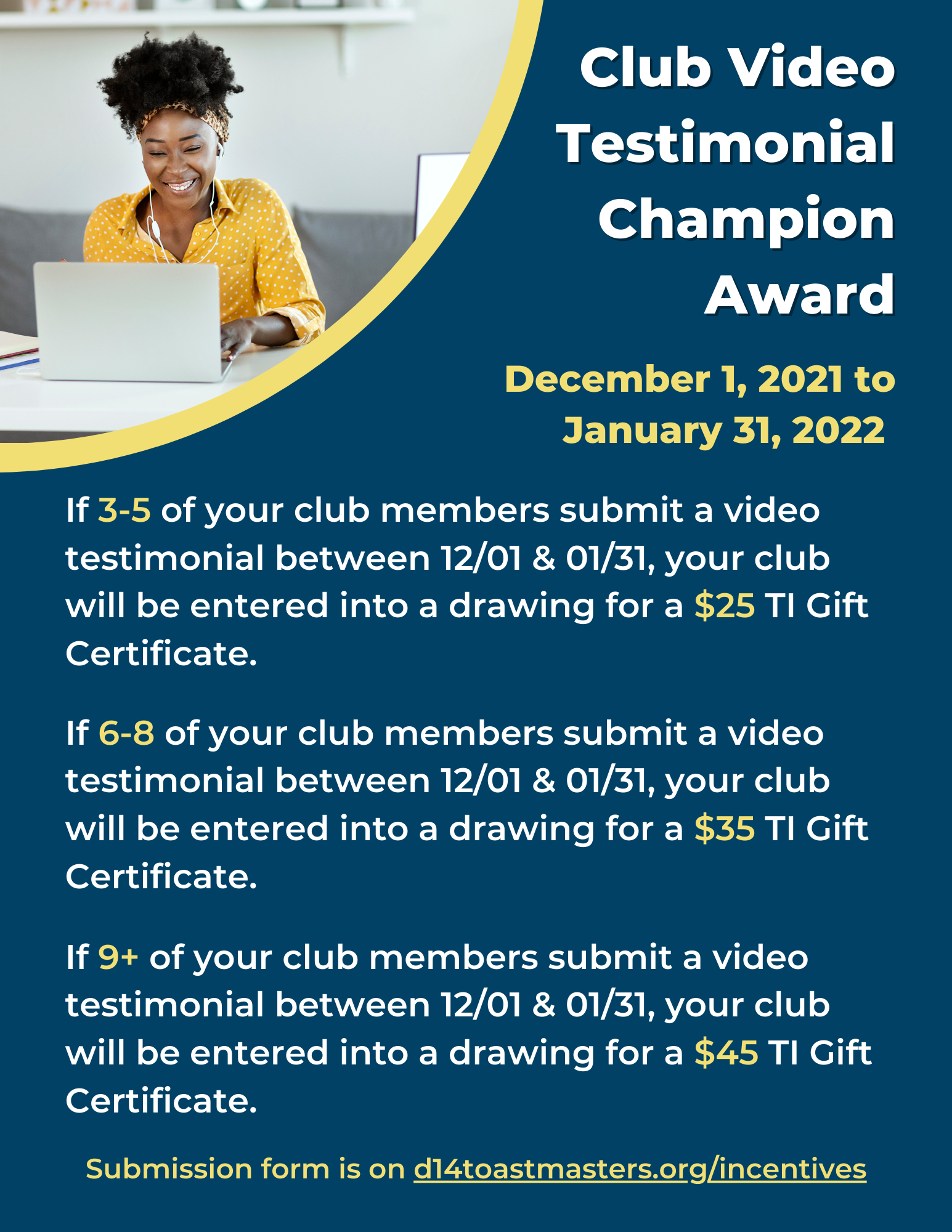 Club Video Testimonial Champion Award